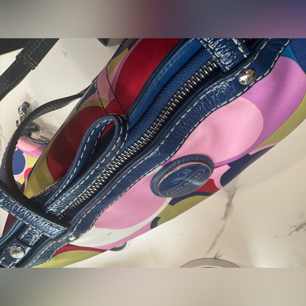 Coach Signature Scarf Print Multicolor Satin Bag Bundle (3) #F15183 - Picture 3 of 12